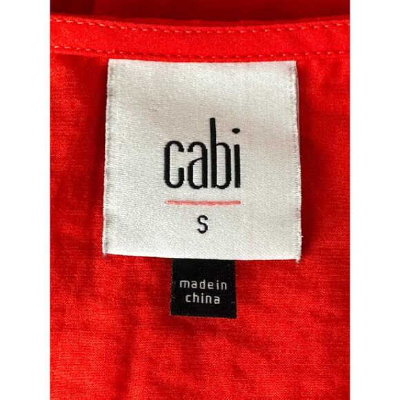 Cabi‎ Top Womens Small Aurora Blouse Vermilion Red Ruched Holiday Festive Office - Picture 6 of 8